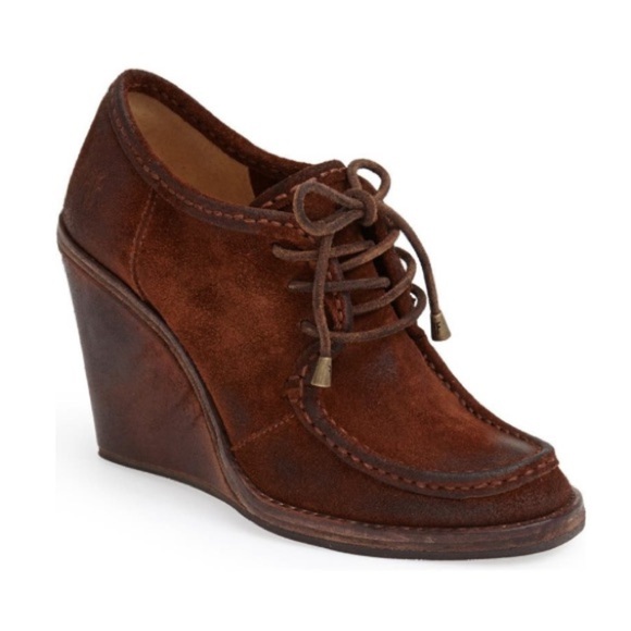 Frye Shoes - Frye Caroline Lace Up Suede Wedge